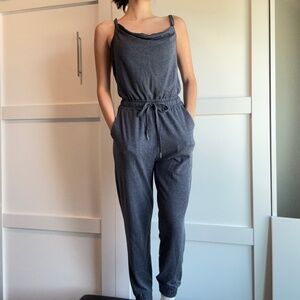 A comfy grey jumpsuit to lounge in